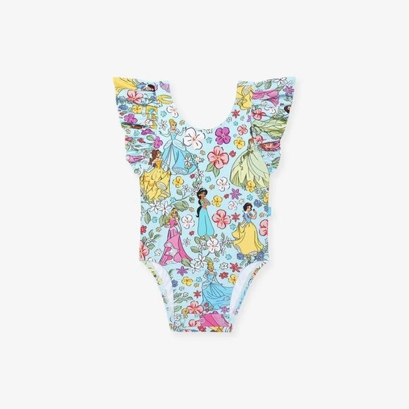 NWT Posh Peanut Disney Princess Flutter Sleeve One Piece Swimsuit Size 12-18 mon - Picture 2 of 7